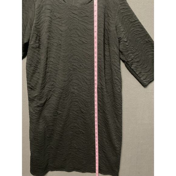 Cato Dress Womens 26W Black Textured Knee Length 3/4 Sleeve Pullover Plus Size - Picture 10 of 10